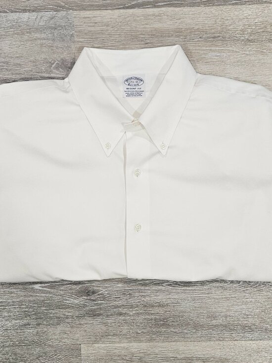 Brooks Brothers Regent Fit White Supima Cotton Dress Shirt 17.5 35 - Picture 3 of 7